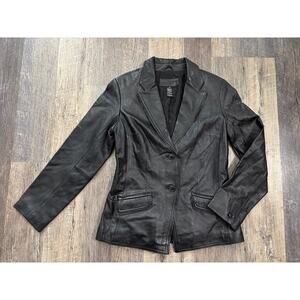 Jaclyn Smith Classic Black Leather Jacket